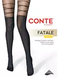 Колготки с имитацией гольфинов со шнуровкой fatale nero, , 5, CONTE ELEGANT, - 1