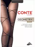 Колготки с имитацией шнуровки fantasy geometry nero, , 3, CONTE ELEGANT, - 1