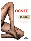 Колготки женские в горошек desire nero, , 3, CONTE ELEGANT, - 1