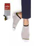 Мужские укороченные носки из хлопка omsa active 114 grigio chiaro, , 39-41 (25-27), OMSA, - 1