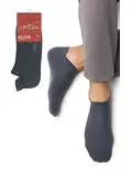 Мужские укороченные носки из хлопка omsa active 113 grigio scuro, , 39-41 (25-27), OMSA, - 1