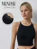 Топ в рубчик на тонких бретелях minimi 1221s french chic nero, , 48/50 (L/XL), MINIMI, - 1