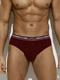 Трусы мужские слипы с открытой резинкой omsa omb 1224 bordo, , 52 (2XL), OMSA, - 1