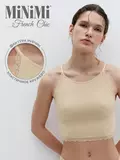 Топ в рубчик на тонких бретелях minimi 1221s french chic beige, , 44/46 (S/M), MINIMI, - 1