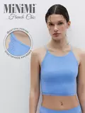 Топ в рубчик на тонких бретелях minimi 1221s french chic celeste, , 46/48 (M/L), MINIMI, - 1