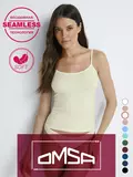 Майка женская на тонких бретелях omsa 1221s soft avorio, , 50 (XL), OMSA, - 1