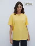 Женская футболка oversize из 100% хлопка omsa omt_d1301 giallo, , 50 (XL), OMSA, - 1