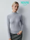 Водолазка с высоким воротником с подворотом (кашкорсе) minimi 1731с fresh grigio melange, , 44 (S), MINIMI, - 1