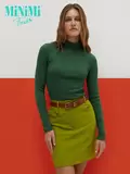 Водолазка с высоким воротником с подворотом (кашкорсе) minimi 1731с fresh verde foresta, , 44 (S), MINIMI, - 1
