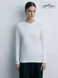 Лонгслив женский прямого кроя omsa omt_d1631 bianco, , 52 (2XL), OMSA, - 1