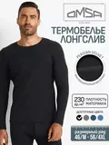 Лонгслив мужской "термо" с длинным рукавом omsa omu 1611t pv nero, , 52 (2XL), OMSA, - 1