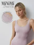 Майка в рубчик на широких бретелях minimi 1321s french chic rosa antico, , 48/50 (L/XL), MINIMI, - 1