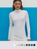 Водолазка с высоким воротником с подворотом (кашкорсе) minimi 1731с fresh bianco, , 48 (L), MINIMI, - 1