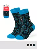 Носки детские (мордочки) omsa kids calzino 21p74 nero/blu, , 27-30 (16-18), OMSA, - 1