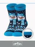 Носки детские с новогодним рисунком (снеговик) omsa kids calzino 21n65 blu, , 23-26 (14-16), OMSA, - 1