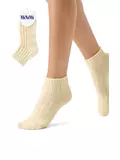 Женские зимние укороченные носки в рубчик minimi inverno 3304 avorio, , 35-38 (23-25), OMSA, - 1