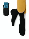 Классические мужские носки в рубчик omsa comfort 308 nero, , 39-41 (25-27), OMSA, - 1