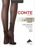 Колготки с имитацией шва и бантиком conte line decor (линия с декором) nero, , 4, CONTE ELEGANT, - 1