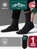 Мужские теплые носки в рубчик omsa comfort 307 nero melange, , 45-47 (29-31), OMSA, - 1