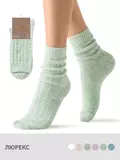 Высокие женские зимние носки с люрексом omsa comfort 353 menta, , 35-38 (23-25), OMSA, - 1