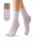 Высокие женские зимние носки с люрексом omsa comfort 353 lila, , 39-41 (25-27), OMSA, - 1