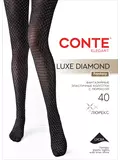 Колготки с ажурными ромбами из люрекса conte luxe diamond nero, , 4, CONTE ELEGANT, - 1