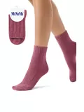 Женские зимние высокие носки в рубчик minimi inverno 3305 rosa antico, , 35-38 (23-25), OMSA, - 1