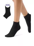 Женские зимние укороченные носки в рубчик minimi inverno 3304 nero, , 39-41 (25-27), OMSA, - 1
