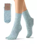 Высокие женские зимние носки с люрексом omsa comfort 353 jeans, , 35-38 (23-25), OMSA, - 1