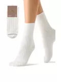 Высокие женские зимние носки с люрексом omsa comfort 353 avorio, , 35-38 (23-25), OMSA, - 1