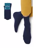 Классические мужские носки в рубчик omsa comfort 308 blu, , 45-47 (29-31), OMSA, - 1