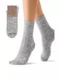 Высокие женские зимние носки с люрексом omsa comfort 353 grigio, , 35-38 (23-25), OMSA, - 1