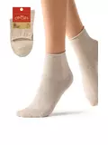 Женские высокие носки с люрексом omsa eco 256 beige melange, , 39-41 (25-27), OMSA, - 1