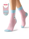 Высокие женские носки с трендовым рисунком minimi trend 4219 rosa antico, , 39-41 (25-27), MINIMI, - 1