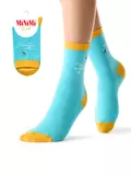 Женские высокие носки с трендовым рисунком minimi trend 4217 cielo, , 39-41 (25-27), MINIMI, - 1