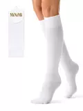 Женские однотонные гольфы из хлопка minimi classic 6202 bianco, , 39-41 (25-27), MINIMI, - 1