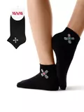 Женские укороченные носки с рисунком «love story» minimi trend 4213 nero, , 39-41 (25-27), MINIMI, - 1