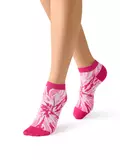 Укороченные женские носки с абстрактным рисунком minimi trend 4218 fuxia/multicolor, , 39-41 (25-27), MINIMI, - 1