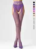 Колготки с открытыми бедрами в сетку minimi azalea rete viola, , 2 (S/M), MINIMI, - 1