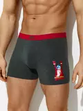 Трусы мужские omsa omu 1234-24b new year grigio scuro melange/rosso, , 46 (M), OMSA, - 1
