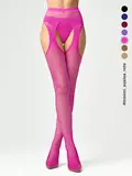 Колготки с открытыми бедрами в сетку minimi azalea rete fuxia, , 2 (S/M), MINIMI, - 1