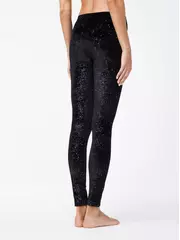 Черные бархатные леггинсы с металлическими блестками star nero, , 170-94/S, CONTE ELEGANT, - 4