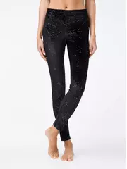 Черные бархатные леггинсы с металлическими блестками star nero, , 170-94/S, CONTE ELEGANT, - 3