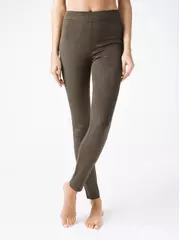 Ультрамягкие леггинсы из искусственной замши velvet khaki, , 170-98/M, CONTE ELEGANT, - 3