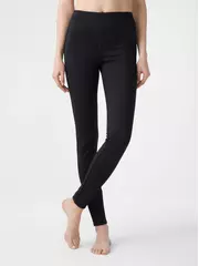 Фактурные женские джеггинсы с высокой посадкой ideal lux royal black, , 164-90/XS, CONTE ELEGANT, - 3