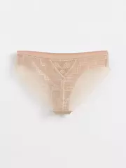 Бесшовные женские трусы «бикини» из хлопка с итальянским кружевом demure lb 1279 skin, , 90/XS, CONTE ELEGANT, - 4
