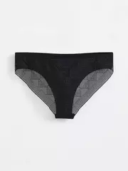 Бесшовные женские трусы «бикини» из хлопка с итальянским кружевом demure lb 1279 black, , 90/XS, CONTE ELEGANT, - 2