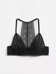 Бюстье с треугольными чашками из хлопка с итальянским кружевом demure lbe 1276 black, , 170-84/XS, CONTE ELEGANT, - 6