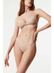 Бюстье с треугольными чашками из хлопка с итальянским кружевом demure lbe 1276 skin, , 170-84/XS, CONTE ELEGANT, - 3