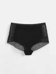 Трусы женские «бикини» из хлопка с итальянским кружевом demure lb 1277 black, , 90/XS, CONTE ELEGANT, - 5